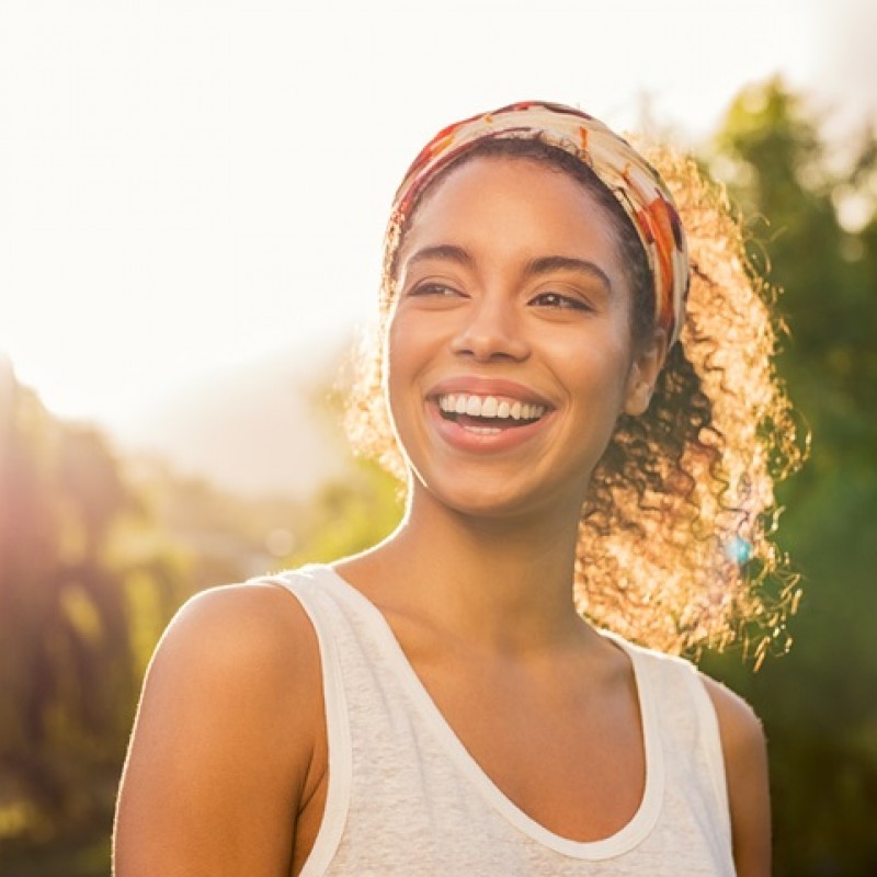 woman smiling in nature 